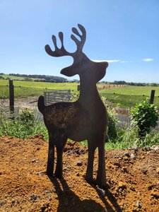 Products: Corten Steel Reindeer Garden Ornament - Wilatt