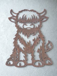 Products: Highland Cow Metal Wall Art – Corten Steel NZ (590mm) - Wilatt