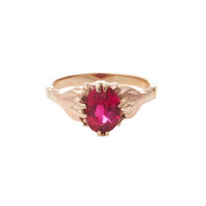 Sold Archive: Created Ruby 9ct Gold Ring