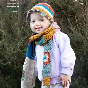 Crochet Patterns: Patchwork Crochet Scarf & Frilly Bucket Hat Crochet Pattern (K3060)