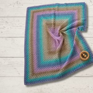 Rectangle Granny Crochet Pram Blanket Crochet Pattern (K3037)
