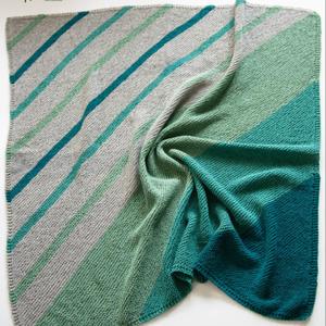 Projects Kits: Diagonal Colour Blocked Baby Blanket Knit Kit