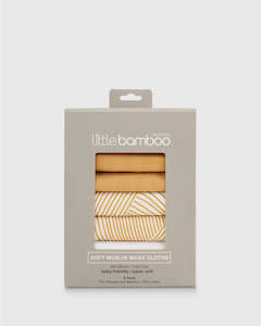 Babyshower: Little Bamboo - Muslin Wash Cloths Marigold