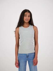 Tops: Nova Ribbed Singlet Grey