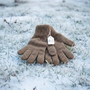 Possum Merino Gloves - Natural Brown