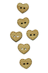 Heart Bamboo Buttons