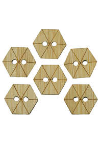 Hexagon Bamboo Buttons - Medium