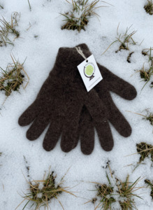 Possum Merino Gloves - Natural Chocolate