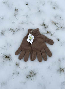 Possum Merino Gloves - Natural Chestnut