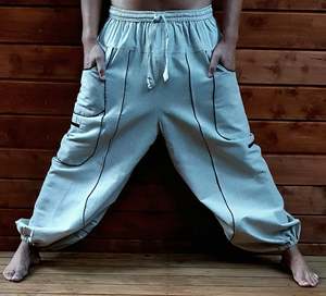 Men Unisex Pants: Piping Pants - Cream