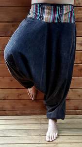 Front zip hareem pants.