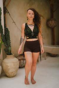 Jungle Heat Yoga Shorts All Colors: Jungle Heat Yoga Shorts Brown