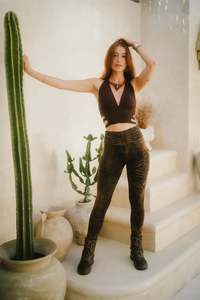 Feminine Pants Season 25 26: Serpentess Leggings Brown Fern
