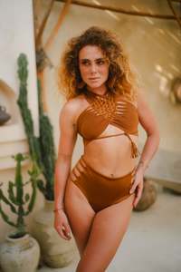 Amazona High waist bikini- Copper