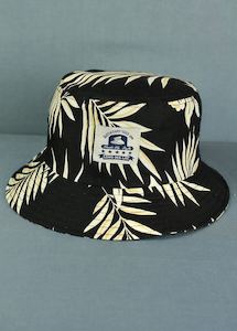 Print Bucket Hat - Black Palm
