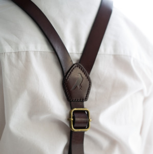 100 Real Leather Suspenders: Midnight Oak - Real Leather Suspenders
