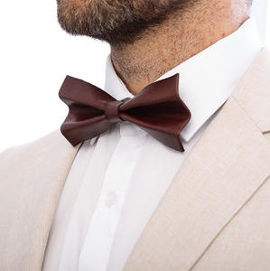 All Bowties: Midnight Oak - Real Leather Bow Tie