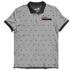 Mens Polos Rugby: Mens New Zealand Polo Shirt - Ferns and Kiwi