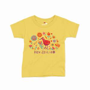 Childrens Tees: Childrens New Zealand T Shirt - Kiwi Flower