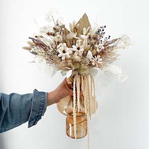 Flower Vase: Amber Glass Vase arrangement