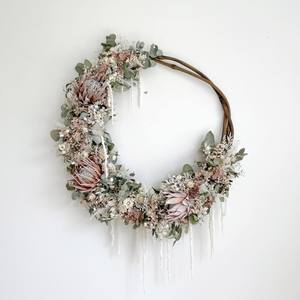 Purple Power Vase: XL King Protea wreath