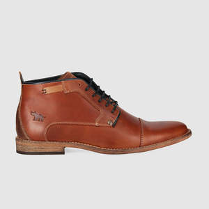 Cognac: Cheeta Lace Up Boots Tan