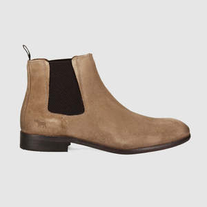 Mens Boots: Seville Chelsea Boots Beige Suede