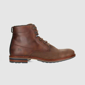 Mens Boots: Wicker Lace Up Boots Brown