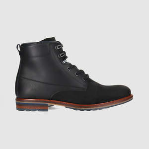 Wicker Lace Up Boots Black