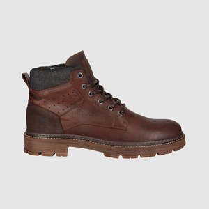 Mens Boots: Wander Lace Up Boots Dark Brown