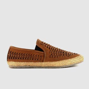 Mens Summer Footwear: Weave Casual Shoes Tan