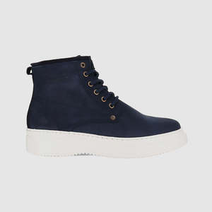 Lace Up Boots: Radical Lace Up Boots Navy Nubuck