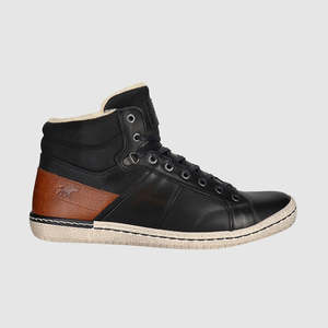 Mens Black Leather Boots: Massey Lace Up Boots Black