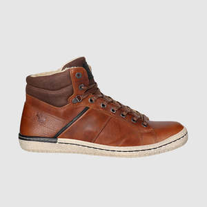 Mens Tan Leather Boots: Massey Lace Up Boots Tan