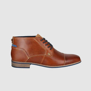 Mens Tan Leather Boots: Daxton Lace Up Boots Tan