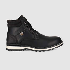Mens Black Leather Lace Up Boots: Stud Lace Up Boots Black