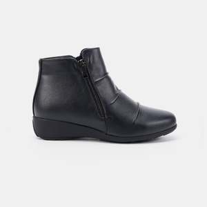 Mens Black Leather Boots: Romi Zip Up Boots Black