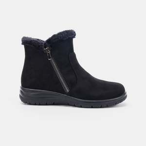Mens Black Leather Boots: Buff Zip Up Boots Black