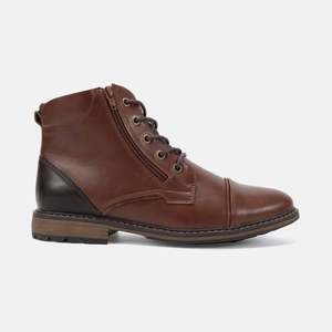 Neutrals: Ace Lace Up Boots Cognac
