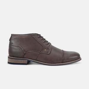 Mens Leather Wedding Shoes Accessories: Tank Lace Up Boots Brown
