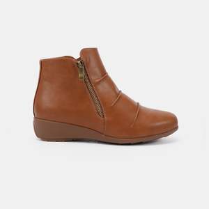 Romi Zip Up Boots Tan