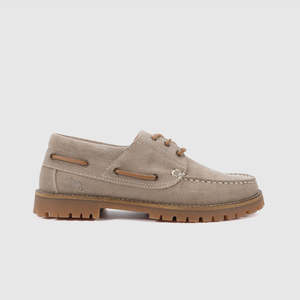 Peaked Boat Shoes Taupe