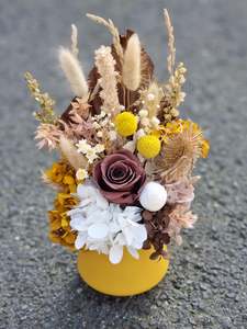 Mustard, White + Brown Arrangement
