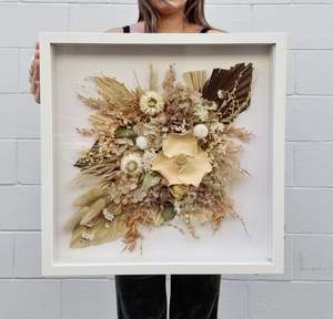 Dried Bouquets: Medium Framed Neutral Tones (made to order)