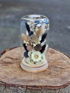 Dried Flower Domes: Large Black + White Dome