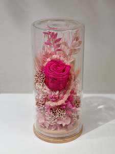 Dried Flower Domes: Large Hot Pink Dome
