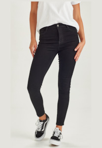 Junkfood Jeans: JUNKFOOD JEANS SLIP ANKLE GRAZER - BLACK