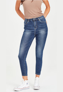 Junkfood Jeans: JUNKFOOD BOWIE SHORT STUFF - DARK BLUE