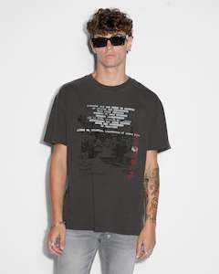 Ksubi: KSUBI SILENCED BIGGIE SS TEE - FADED BLACK