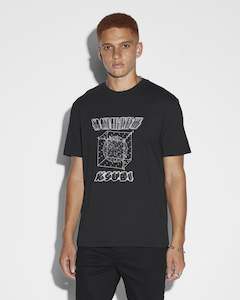 Ksubi: KSUBI HOLOGRAPH KASH SS TEE - JET BLACK